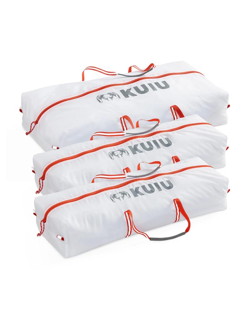 Comparison view of the three sizes of the KUIU Boned Out Game Bag.
