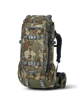 Front angled view of ICON 6 3500 Pack in Valo Camouflage