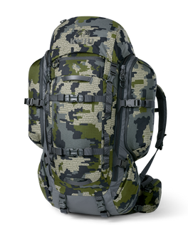 Front angled view of ICON 6 8200 Pack in Verde Camouflage