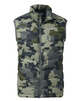 Front of Super Down LT Vest in Verde Camouflage