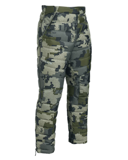 Front of Super Down LT Pant in Verde Camouflage