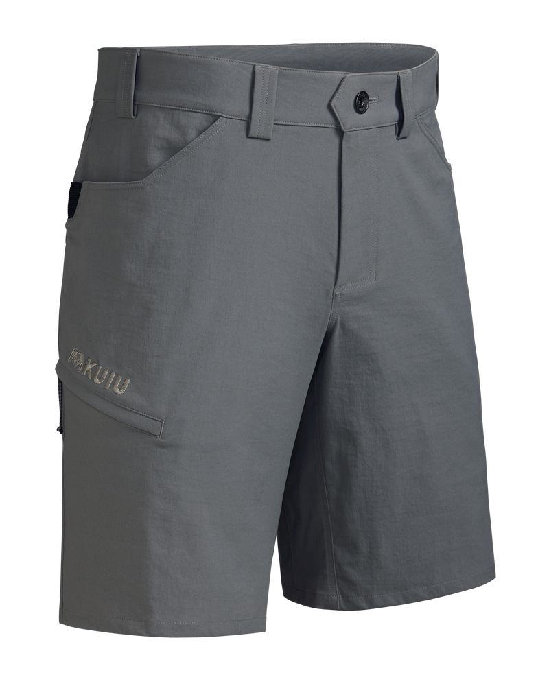 Front of Switchback 10″ Short in Stone Grey