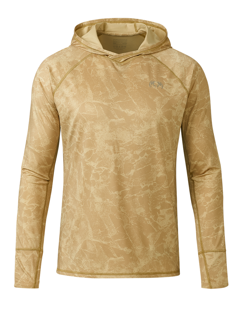 Front of Gila LS Hoodie Gritstone in Dune Gritstone