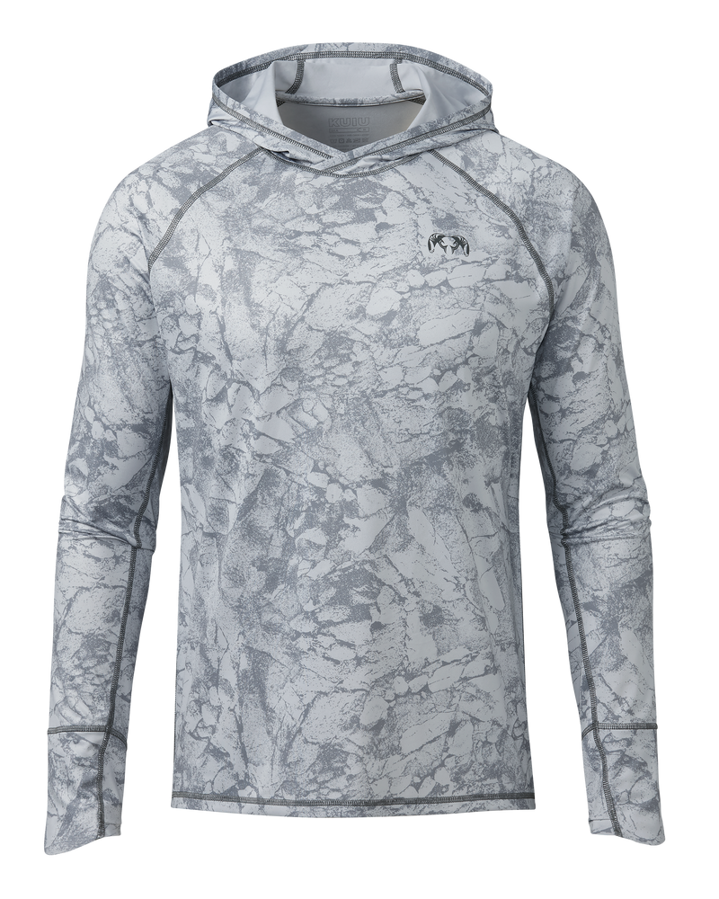 Front of Gila LS Hoodie in Lunar Gritstone
