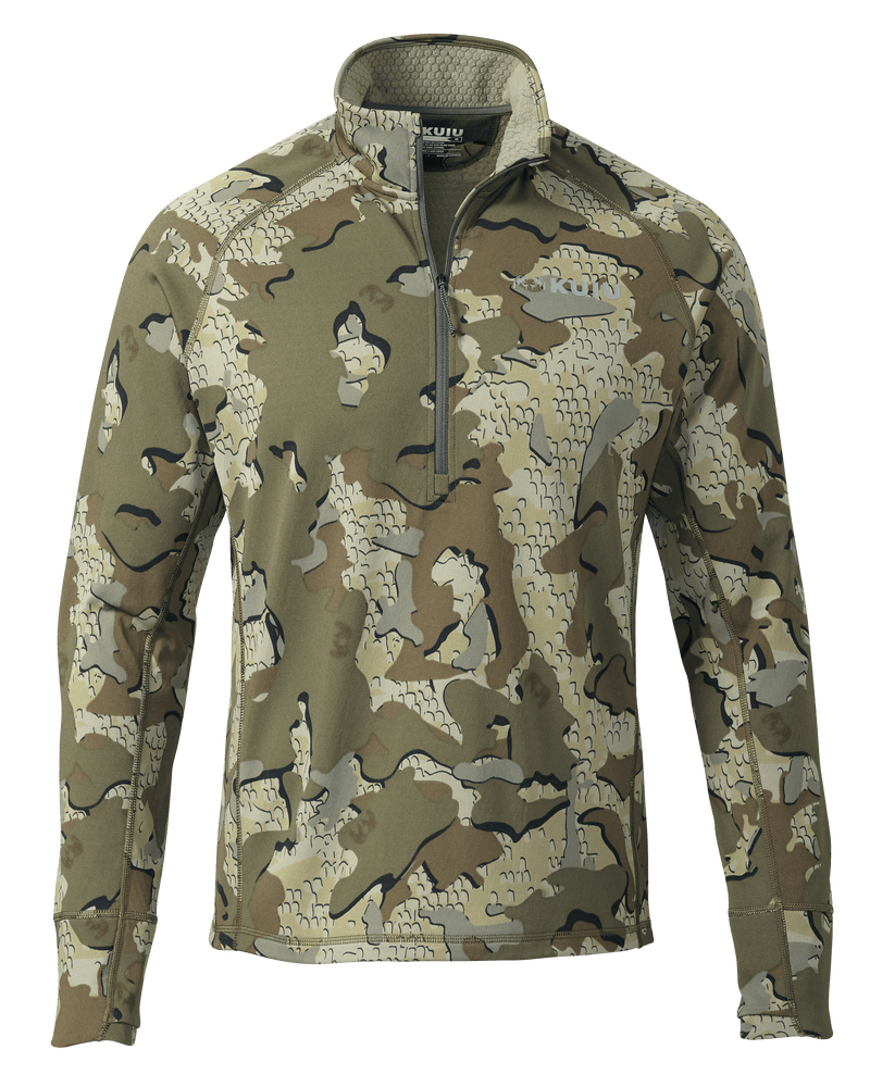 Front of Encounter 200 Fleece Zip-T in Valo Camouflage