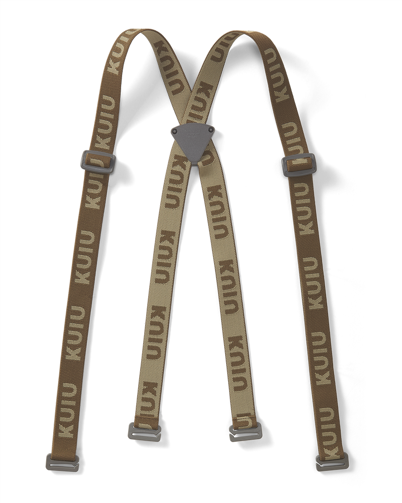 Flatlay of Slip-On Suspenders in Coyote Brown 