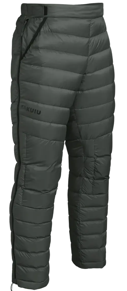 Front view of Super Down LT Pant in Gunmetal Grey