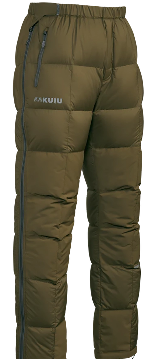 Front view of Super Down PRO Pant in Bourbon Brown