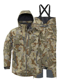 Front of Kutana Gale Force Jacket and Pants in Valo Camouflage