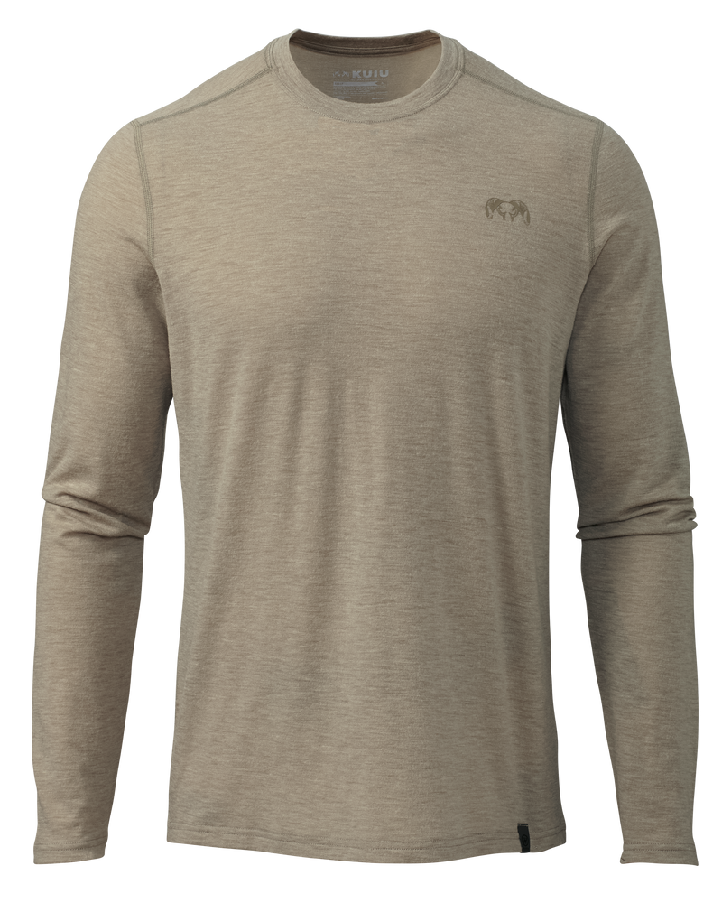 Front of Ultra Merino 120 LT Long Sleeve Crew in Bone