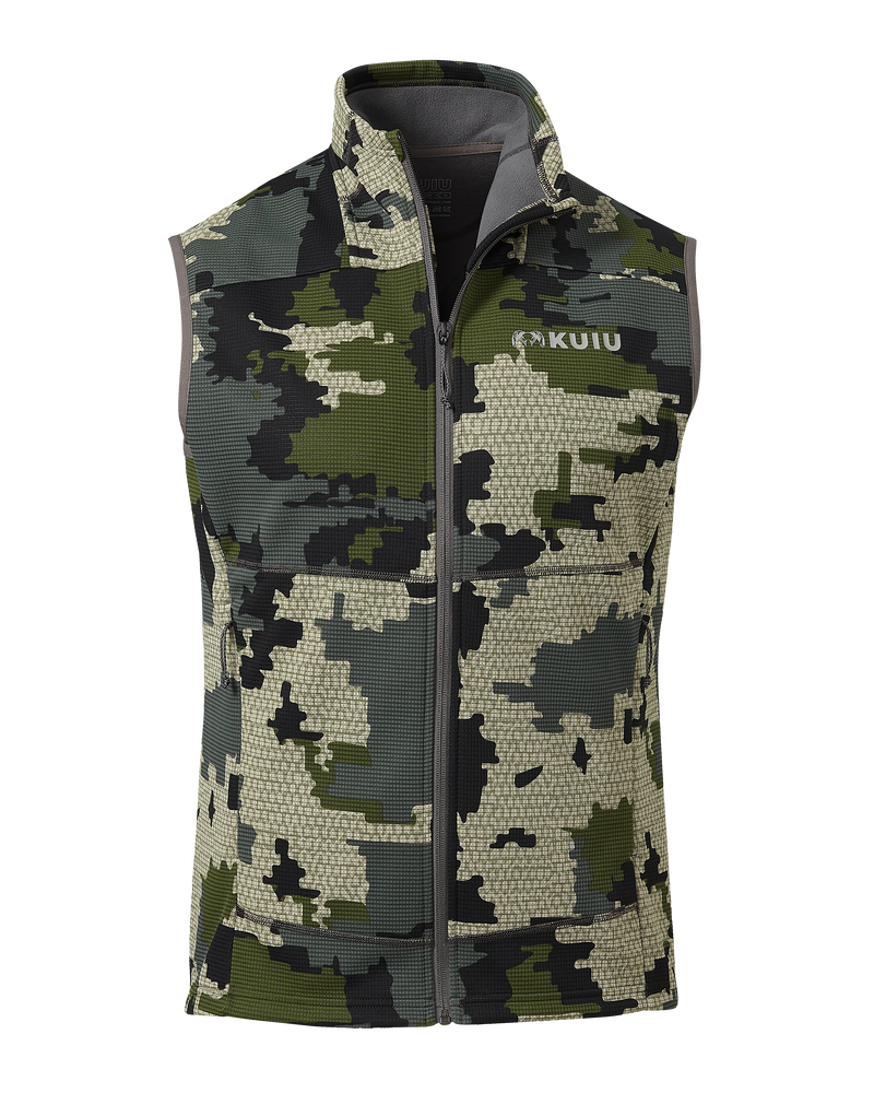 Front of Peloton 240 Vest in Verde Camouflage