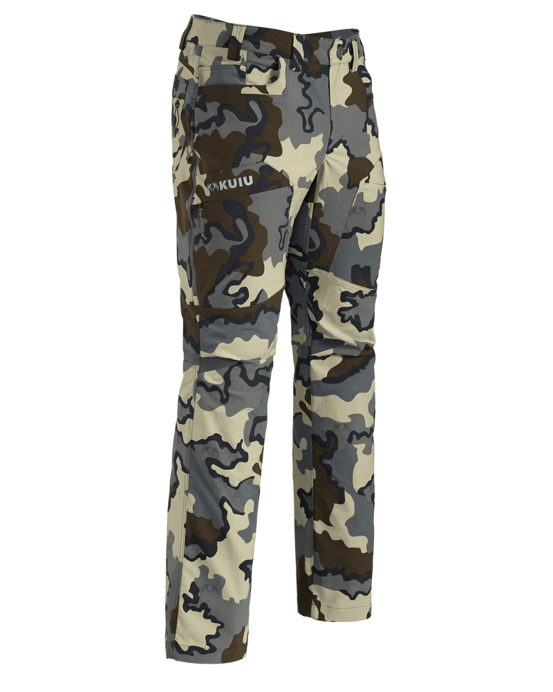 Front of Kutana Stretch Woven Pant in Vias Camouflage