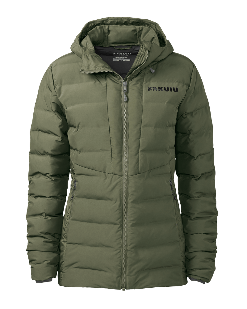 Front of Women's Elements Hooded Jacket in Olive