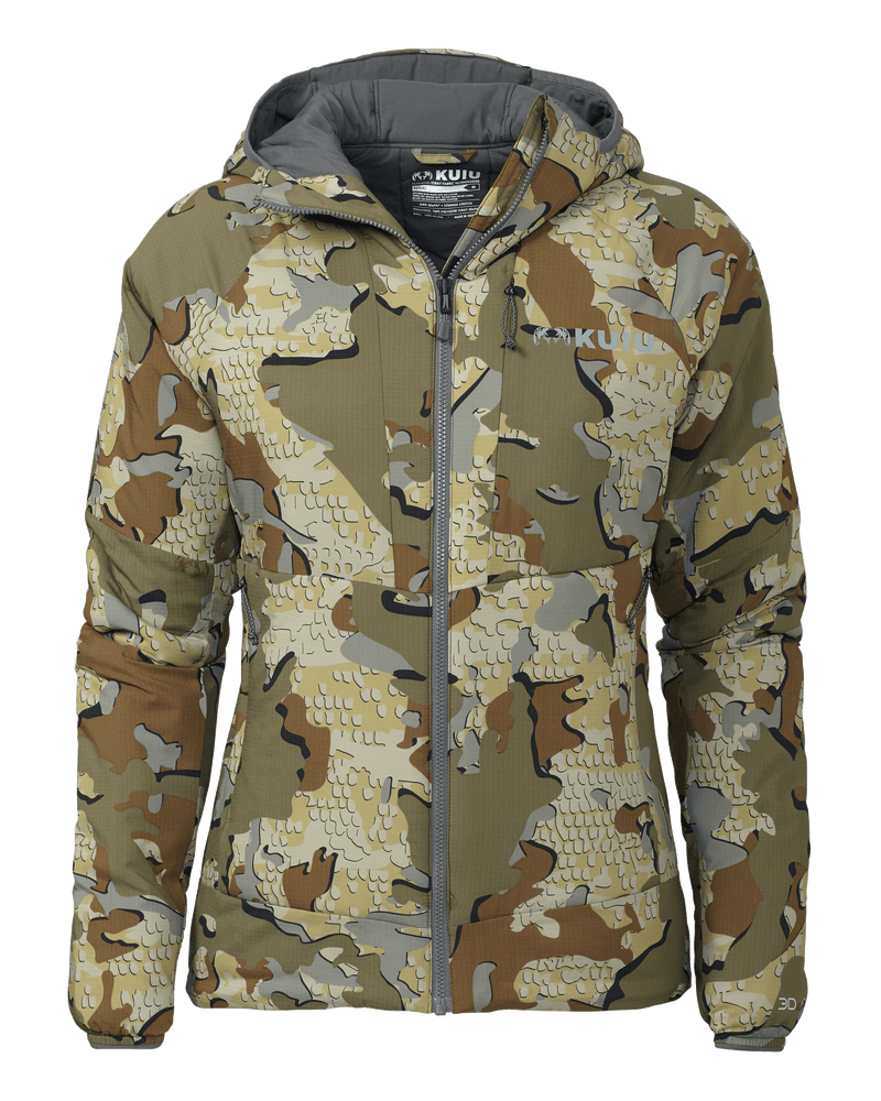 Front of Women's Kenai Hooded Jacket in Valo Camouflage