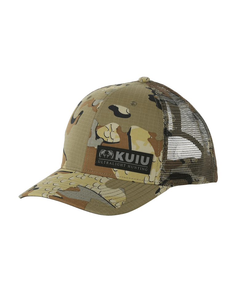 Front of KUIU CORDURA Trucker Hat in Valo Camouflage