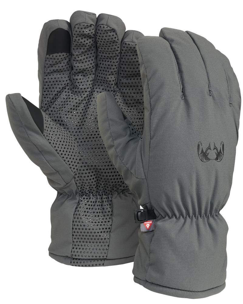 Front and Back of Kenai Packable Glove in Gunmetal Grey Color